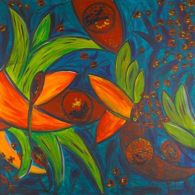  - Plants 1 2001 - Kurt Lochte, signiert - Limitierung: 30 - Original: Acryl auf Leinwand