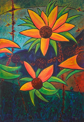  - Plants 2 2002 - Kurt Lochte, signiert - Limitierung: 30 - Original: Acryl auf Leinwand